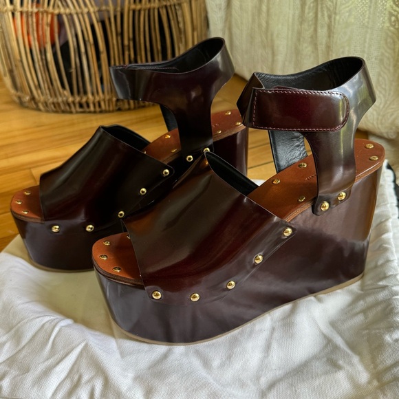 Céline Phoebe Philo Rare clogs platforms Spazzolato leather sandals 38 EU 8 - Picture 10 of 13